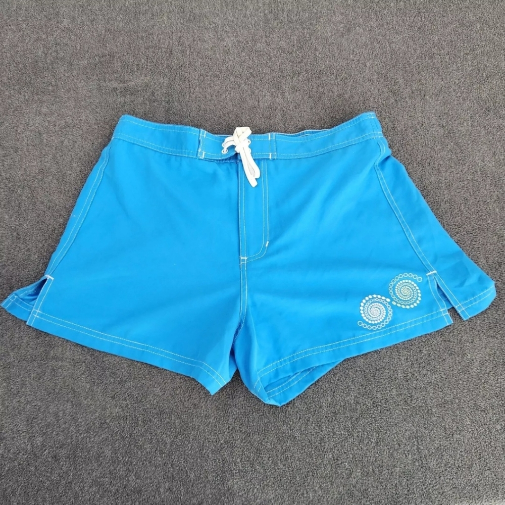 Betty West Swimwear Womens Large Shorts With Bottoms 32" Waist  12" Long Blue